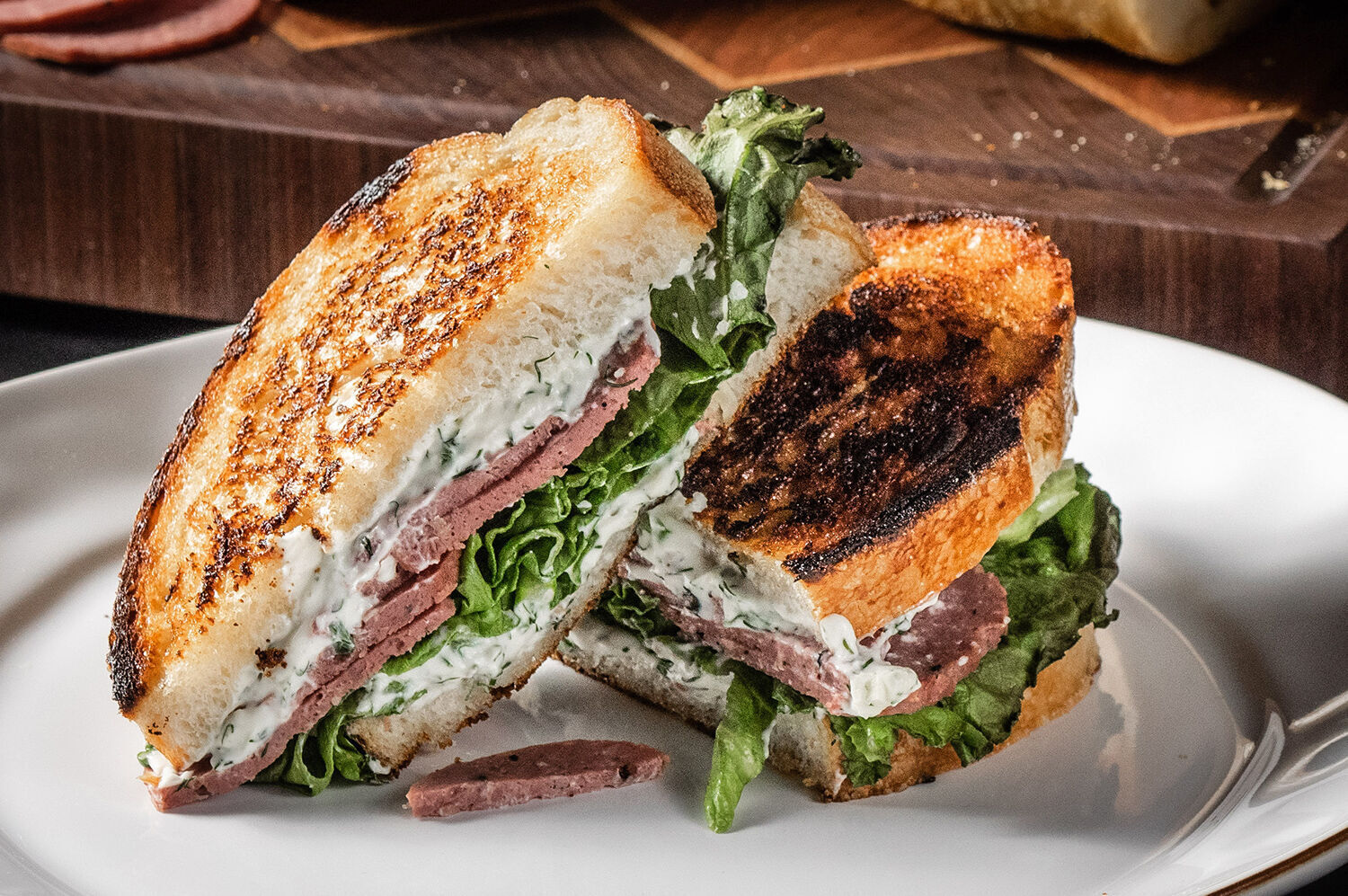 Bison salami sandwich